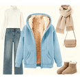 thumbnail image 4 of yillto Fleece Coat for Women Thick Warm Sherpa Fuzzy Lined Hoodie Zip up Sweatshirts Coat with Pockets, 4 of 5