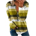 thumbnail image 2 of Chandails à Capuchon Mode pour Femmes 2023 Hauts Automne Manches Longues Ample Chandail à Enfiler Chemise Chic Décontracté Dames Rayé Col Rond Chandails 50 % de Rabais Liquidation Costumes d'Halloween/Noël, 2 of 5