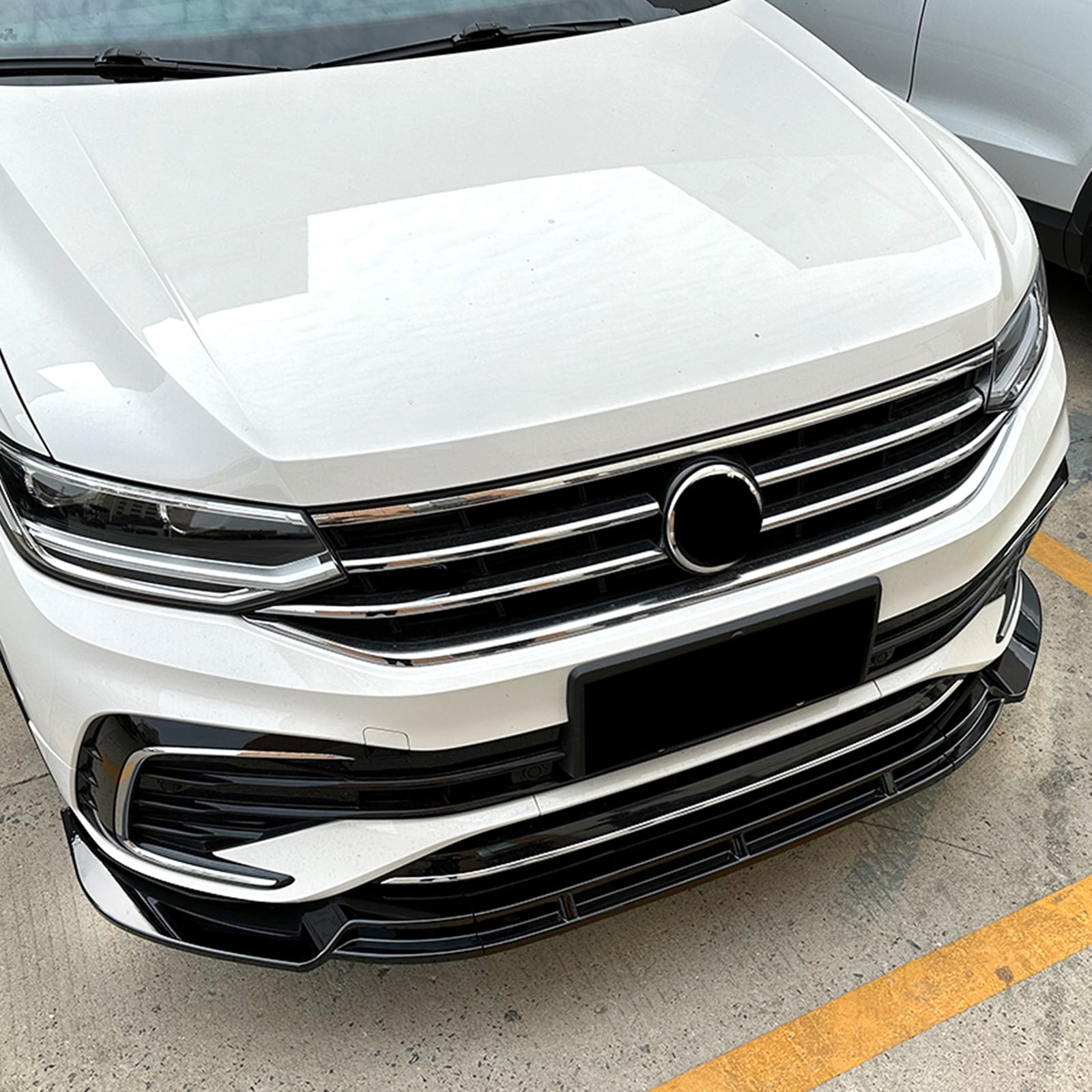 For VW Tiguan R Line 2021-2023 Gloss Black Front Bumper Spoiler Lip Kit Splitter