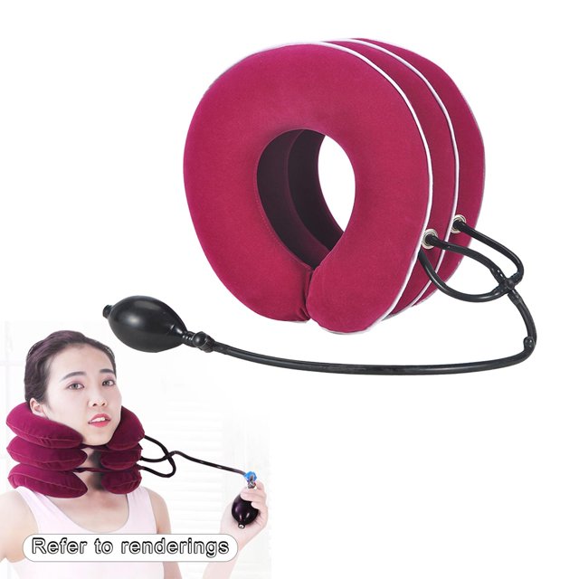 Dispositivo de Del Cuello Cervical Ortesis Hogar Alineación de La Vertebral , rojo Baoblaze Dispositivo de tracción del cuello