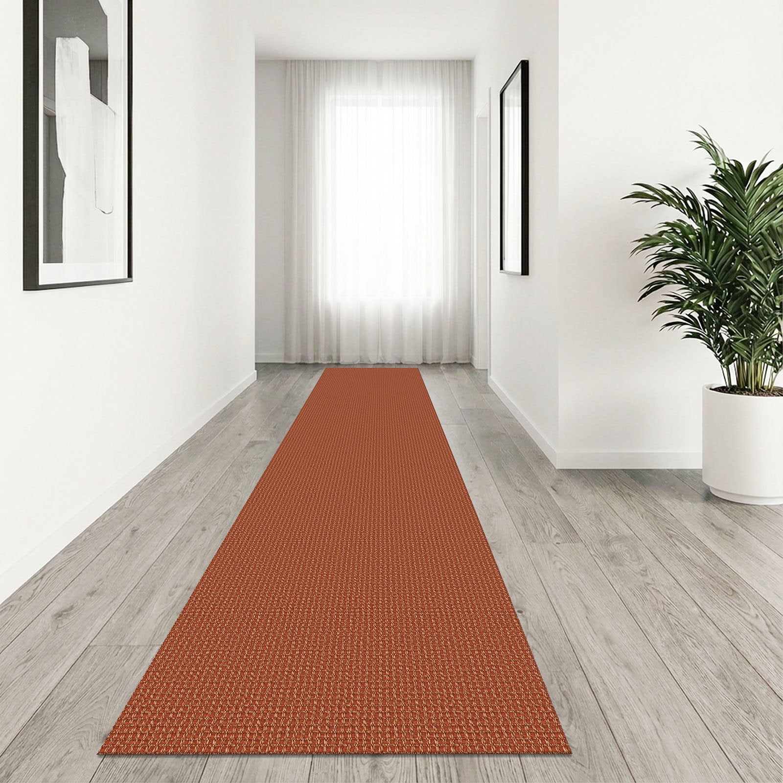Glattice Hallway Runner 2x10 Washable Runners for Hallways Cotton Rubber Backed Kitchen Runner Braided Indoor Floor Carpet Runners for Entryway/Hallway/Kitchen/Bedroom, Rustic Orange/Tan