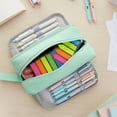 thumbnail image 3 of allydrew 4 Compartment Large Capacity Pencil Case, Pencil Pouch for Stationery Tools, Aqua, 3 of 6