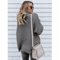 thumbnail image 4 of Pull Col Roulé Femme Manches Longues Ample Tricoté Tops Hiver Décontracté Pull Ample, 4 of 5