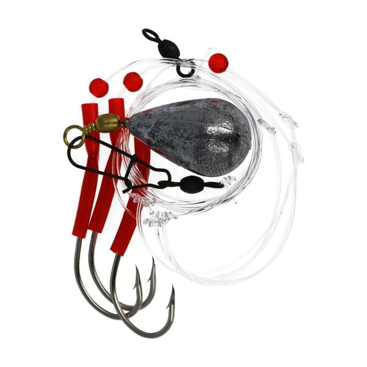 Eagle Claw QL1042-4R Lazer Striped Bass Rig, Red Tubing, 4oz Bell Weight, Lazer Striped Bass Rig, Red Tubing