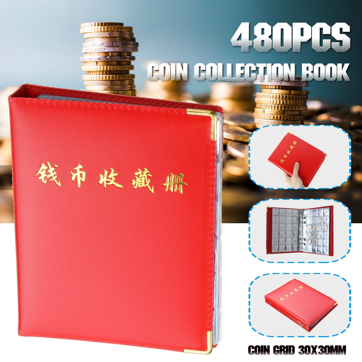240 480 Pocket 10 20Page Money Coin Storage Book Commemorative Penny