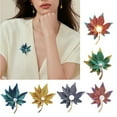 thumbnail image 4 of Maple Leaf Brooch For Women Elegant Enamel Pin Versatile Outfit Accessory Gift, 4 of 21