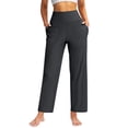 thumbnail image 2 of Yuanlong Womens Pants Solid Color Elastic High Waist Straight Tube Capris Pant Work Casual Bottom Smooth Stretchy Trouser, 2 of 8
