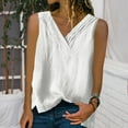 thumbnail image 5 of V Neck Tank Tops for Women Fashion Sleeveless Neck Beach Tank Tops Vest Summer Fashion Pullover T-shirt Casual Side Split T-Shirts, 5 of 5