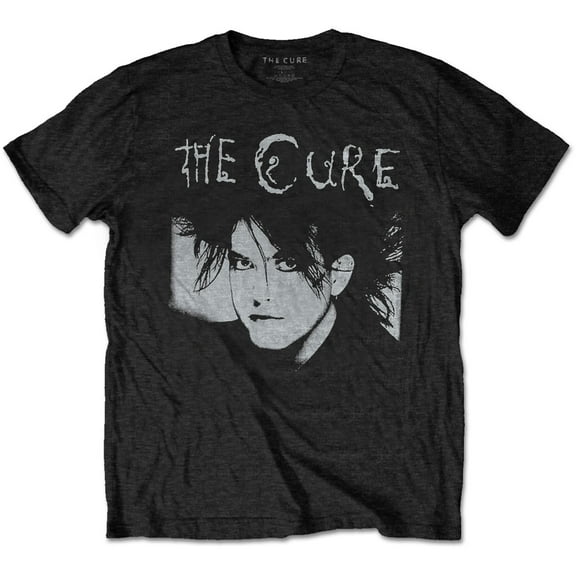 Men's Cure Robert Illustration Slim Fit T-shirt Small Black
