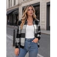 thumbnail image 3 of Zeagoo Women' Plaid Shacket Jacket Zip Up Casual Coat Fall Winter Clothes with Pockets Trendy, 3 of 5