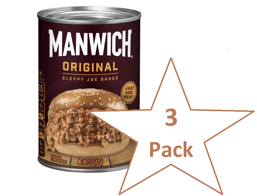 Manwich Original Sloppy Joe Sauce, 15 oz, 3 Pack