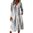 thumbnail image 3 of Women's Summer Floral Maxi Dress Spring Fall Plus Size V Neck Flowy a Line Dress Casual Vacation Dress Trendy Lightweight Breathable Dress, 3 of 5