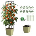 thumbnail image 2 of Slsy Macetero para Tomates con Enrejado, Huerto Elevado de 63” con Ruedas, Maceta Auto-Riego con Soporte para Tomates, Ideal para Jardín, Patio, Invernadero, Interior y Exterior, Flores y Vegetales, 2 of 9