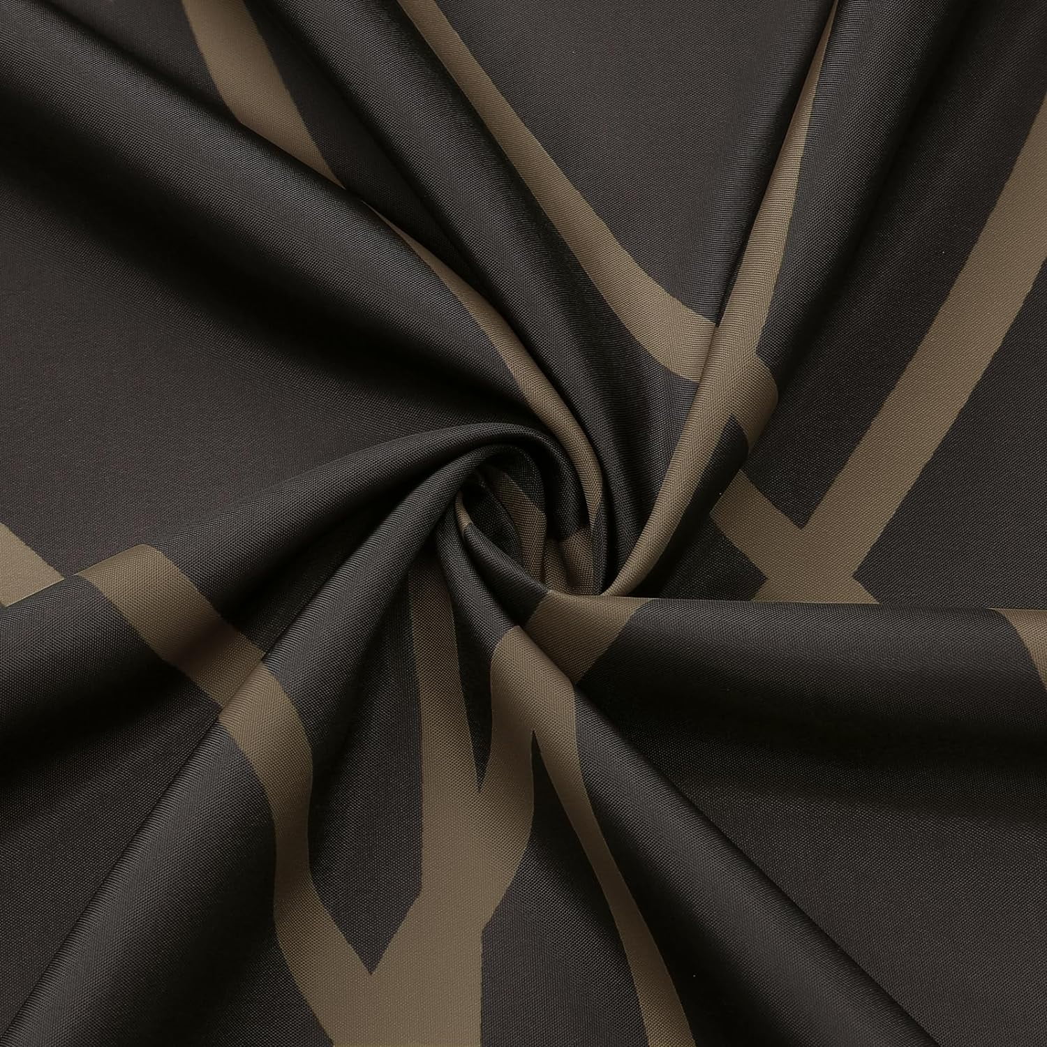 Abstract Striped Shower Curtain, Modern Minimalist Waterproof Fabric Shower Curtain Set with Hooks 72" x 72" - Brown