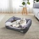 thumbnail image 3 of Dog Bed Cat Dog Sofa Bed Dog House Nest Cave Rectangle Soft Cat Dog Sofa Bed with Cooling Mat Blanket & Toy Bone, 3 of 5