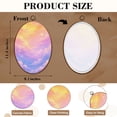 thumbnail image 3 of Canvas Wall Art Bright Pastel Rainbow Gradations Yellow Gold Pink Cyan Purple Clouds Oval Framed Canvas Prints Vintage Wall Hanging Decor for Home Decorations 8.6"x11.4", 3 of 7