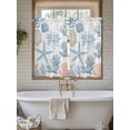 thumbnail image 6 of Coral Coastal Tier Curtains 45 Inches Long, Summer Beach Starfish Nautical Shell Window Treatment Curtain Drapes, Small Curtain Drapes for Bathroom Laundry Room, 27.5"x45", 2 Panels, 6 of 7