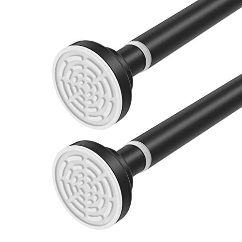 2 Pcs Shower Curtain Rod 41 72 Inch No Drilling Never Rust Adjustable Spring Tension Easy To Install For Bathroom Black Com 2 Pcs Shower Curtain Rod 41 72 Inch No, How To Put Up Tension Shower Curtain Rod