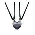 thumbnail image 3 of HOOUN 2 Pcs Simple Trendy Magnetic Couple Necklace Friendship Heart Pendant Necklace@-A6, 3 of 9