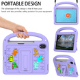 thumbnail image 3 of Lightweight Portable Case for iPad Mini 7 (A17 Pro) 2024 / iPad Mini 6 2021 Letter Pattern Kids Shockproof Cover with Pencil Holder and Shoulder Strap, 3 of 9