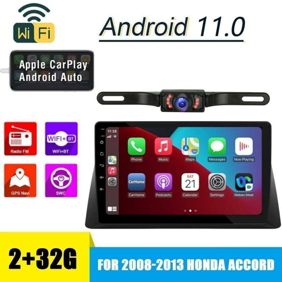 Car Stereo Radio for Honda Accord 8 2008-2013 10" Touchscreen, Car Radio 2 32G Wifi GPS Navigation, Wireless CarPlay, Android Auto