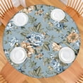 thumbnail image 2 of Pioneer Flower Floral Print Pattern Round Fitted Tablecloth with Elastic Edge,Dining Table Cover Waterproof,Outdoor Round Tablecloth for Camping,Dining,Indoor and Outdoor, 2 of 7