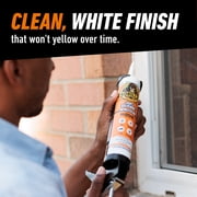 Gorilla Waterproof Caulk & Seal Silicone Sealant, 10oz Cartridge - White Caulking Sealant for Kitchen, Window, Bath, Marine, Door and More