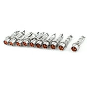 Unique Bargains 10 Pcs 7.5mm Male Red Indicator Signal Lamp Light DC 24V