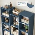 thumbnail image 7 of Homfa 2 Pieces Blue Bookshelves, 71’’ Tall Three Row Bookshelf with Adjustable Shelves, 21-Cubes CD Display Storage Organizer Shelf for Living Room Home Office, 7 of 7