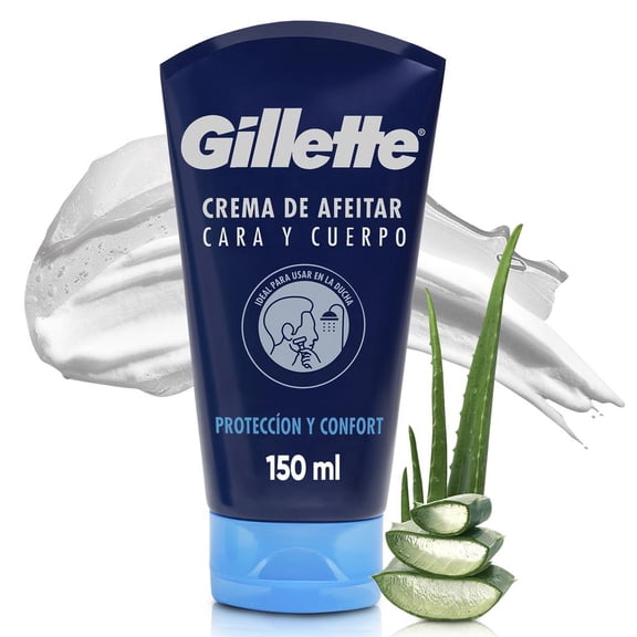 Crema para Afeitar Gillette Cara y Cuerpo para Rasurar con Rastrillo Hombre 150 ml