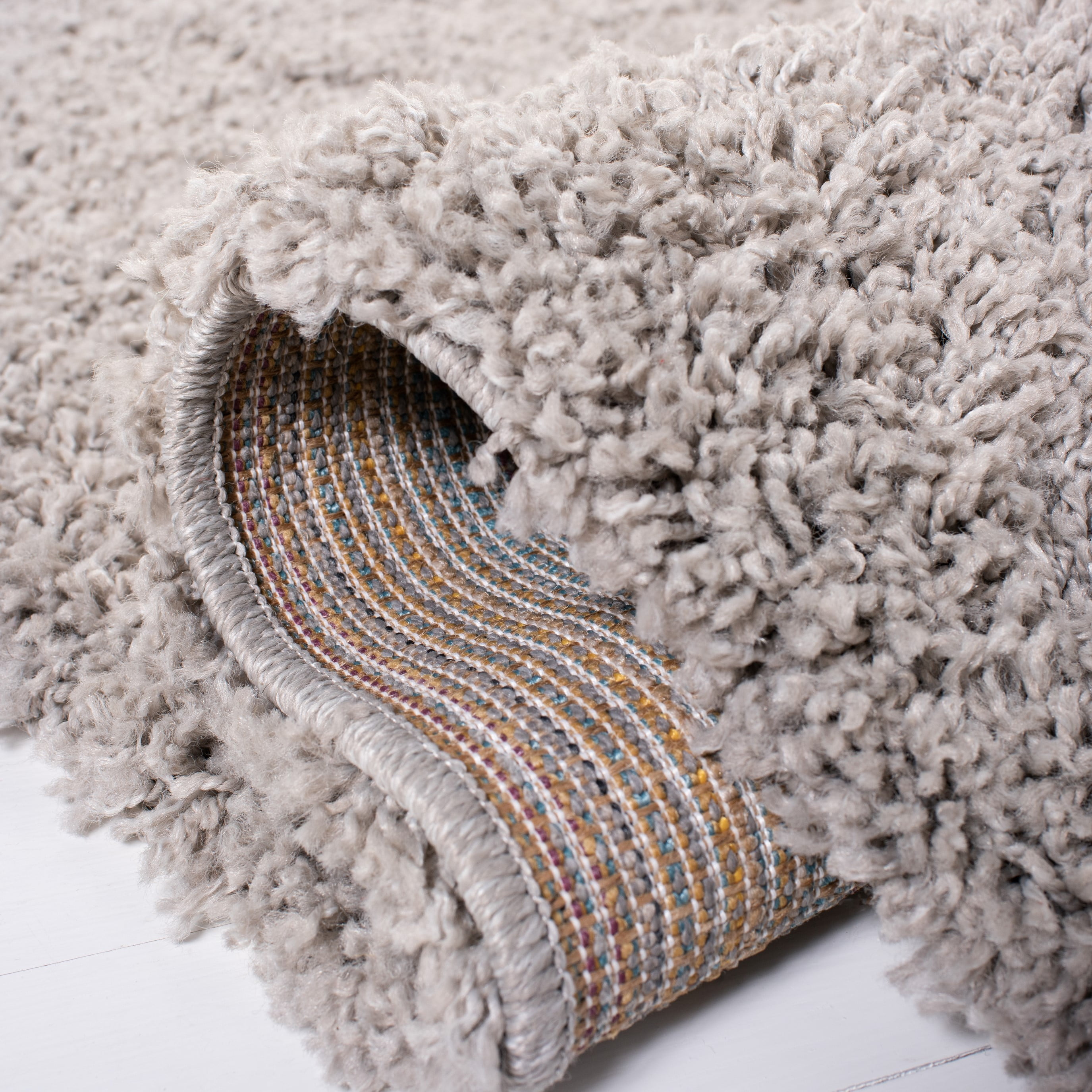 SAFAVIEH Venus Elijah Solid Plush Shag Runner Rug, Taupe, 2'2" x 10'