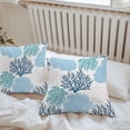 thumbnail image 5 of Outdoor Waterproof Pillow Covers Pack of 2, Coastal Ocean Coral Sea Blue Pink Theme Pattern Decorative Throw Pillowcases Cushion Covers for Garden Patio Tent Sofa Couch, 24x24 inch, 5 of 8