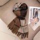 thumbnail image 1 of Xiao Hua Bufanda de lana a cuadros para mujer, bufanda de invierno con borlas, cálida, suave, grande, larga, estilo D, color café, 1 of 4