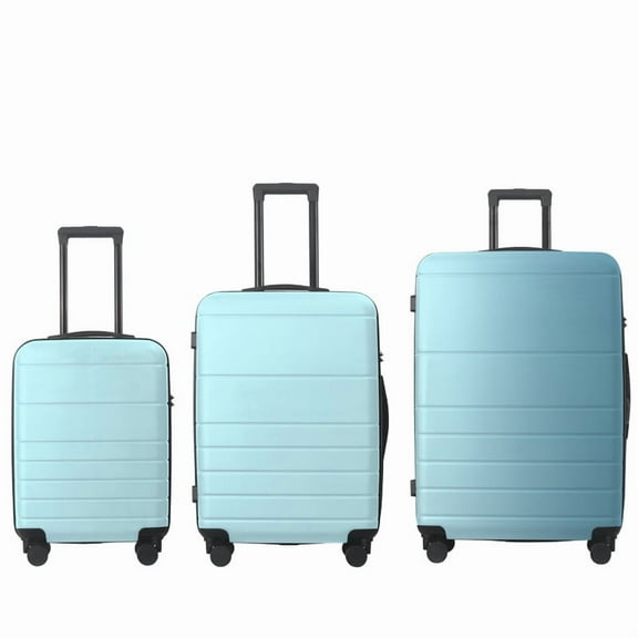 EBQOSK 3pcs 20/24/28" Luggage Sets ABS Hardshell Luggage, Lightweight Durable Suitcase Sets Spinner Wheels Suitcase with TSA Lock Sky Blue