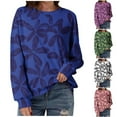 thumbnail image 2 of Women's Floral Print Sweatshirt 2025 Fall Long Sleeve Loose Crewneck Pullovers Stylish Workout Casual Tee Tops, 2 of 8