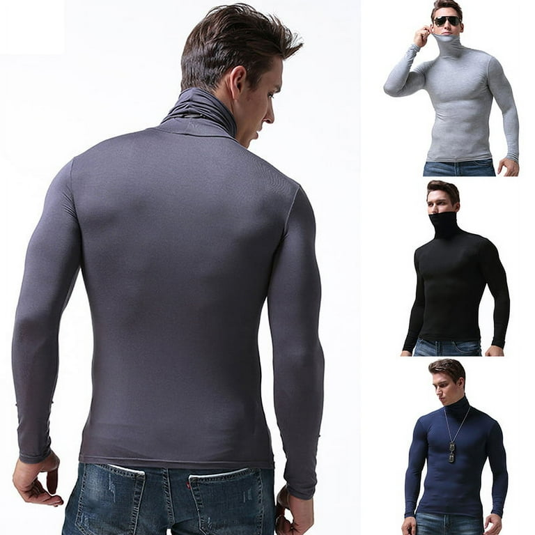 Mens turtleneck shop compression shirt