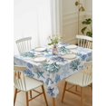 thumbnail image 2 of Blue Teal Coastal Rectangle Tablecloth, Coral Starfish Seaside Summer Beach Waterproof & StainResistant Tablecloth, Washable Oil-proof Table Cover for Dining/Party/Wedding/Camping/Buffet 52x70 In, 2 of 9