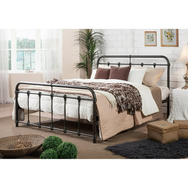 Baxton Studio Mandy Vintage Industrial Metal Platform Bed - Walmart.com