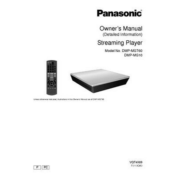 Instruction Manual ONLY for Panasonic DMP-MST60 Blu-ray Player Owners Instruction Manual REPRINT