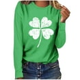 thumbnail image 2 of Women's St. Patrick's Day Shirts Cute Shamrock Heart Printed Irish Tee Shirt Casual Long Sleeve Crew Neck Tops (L, Green-9), 2 of 4