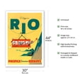 thumbnail image 2 of Rio de Janeiro Brazil - Cable Car to Sugar Loaf Mountain - Pacifica International Airways - Vintage Airline Travel Poster c.1950s - Fine Art Matte Paper Print (Unframed) 30x44in, 2 of 4