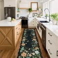 thumbnail image 3 of Moynesa 2'5''x8' Floral Runners for Hallways, 2.5x8ft Kitchen Runner Rug Ultra-Thin Soft Rug, Non-Slip Washable Rug Runner Stain Resistant Boho Rug Low-Pile Carpet Runner for Bathroom Bedroom,Black, 3 of 7