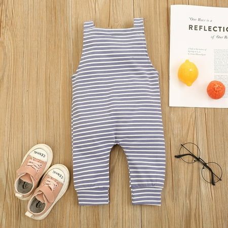 

Vivianyo HD Clothes for Baby Girls Newborn Infant Baby Boys Girls Sleeveless Striped Romper Jumpsuit Clothes Flash Picks Blue