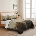 thumbnail image 5 of Twin XL Quilt Set 68''x98'', Brown Forest Lightweight Summer Bedspread Coverlet Set with 2 Pillow Shams, Vintage Tree Farmhouse Botanical Breathable All Season Quilt Bedding for Dorm/Guest Room, 5 of 9