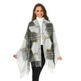 thumbnail image 3 of FORMRS Womens Scarf Winter Soft Long Big Warm Shawls Wrap Tassel Scarves, Gray Hexagons, 3 of 9