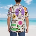 thumbnail image 6 of Haiem Dog Doing Yoga Printed Hawaiian Shirt for Men - Men’s Casual Beach Summer Shirts - Stretch Fabric with Modern Fit-Large, 6 of 9