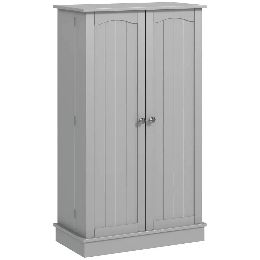 Spaco 17-Tier Kitchen Small Pantry Cabinet with 2 Doors and 6 Adjustable Shelves, Cabinet Pantry, Freestanding 5-Tier Shelving Pantries for Kitchen Storage, Gray