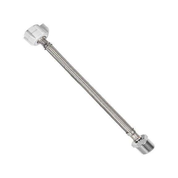 Krydros 8" Braided Stainless Steel Plumbing Hose, 0.8" ID, Silver