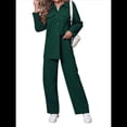 thumbnail image 3 of Conjunto de Dos Piezas de Punto para Mujer: Chaqueta de Larga con Botones y Pantalón Recto. Verde XL, 3 of 7