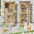 thumbnail image 3 of Grepatio Cat Catio 4 Tiers Outdoor Cat Enclosure Window Access, Indoor Cat House with Wheels and Removable Floor, Outside Large Cat Cage with Waterproof Roof,  Cattio with Resting Box (Natural), 3 of 7